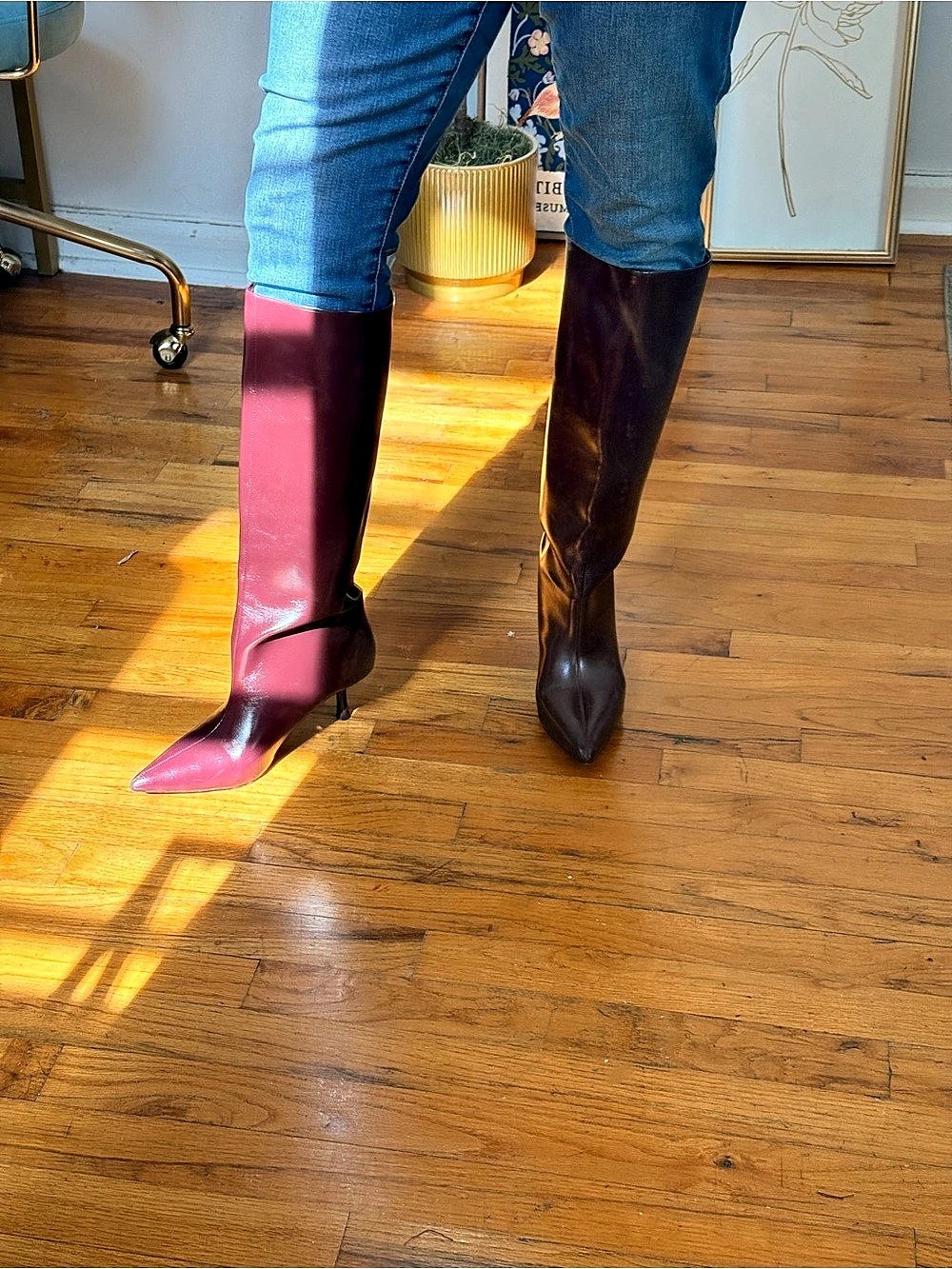 ALDO Selora Pointed-Toe Heeled Boots in Burgundy